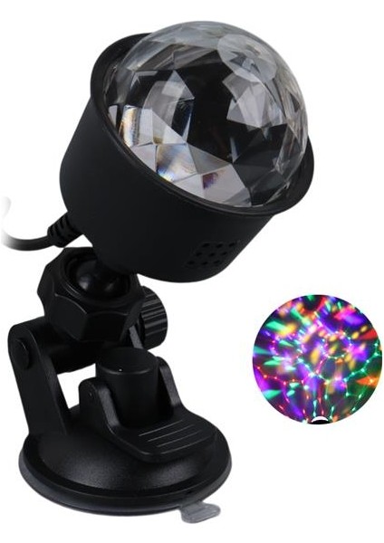 Ledx AL-KX-6889 Projeksiyon Atmosferli Usbli 4 Watt Şarjlı Sihirli Rgb LED Disko Topu