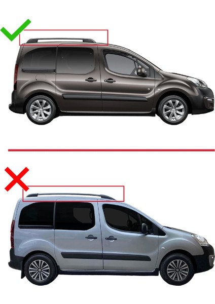 Citroen Berlingo 2 (B9) 2008-2018 Arası ile Uyumlu Fly Model Ara Atkı Tavan Barı Siyah 2 Adet modelleri
