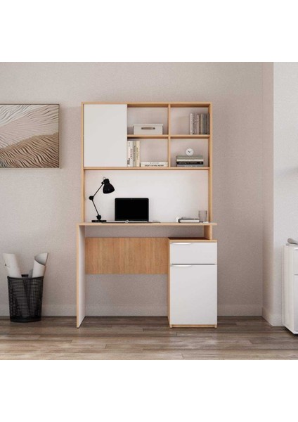 Adore Plus Üniteli Çekmeceli Çalışma Masası CMU-722-SD-1 Sonoma-Diamond Beyaz