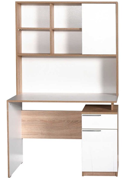 Adore Plus Üniteli Çekmeceli Çalışma Masası CMU-722-SD-1 Sonoma-Diamond Beyaz