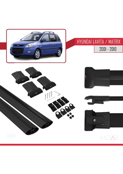 Hyundai Matrix (Fc) 2001-2010 Arası ile Uyumlu Fly Model Ara Atkı Tavan Barı Siyah 2 Adet indirimleri
