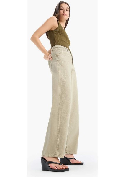 Yeni Sezon Afra x Defacto Coool Baggy Fit Gabardin Pantolon Yıkamalı Normal Bel modelleri