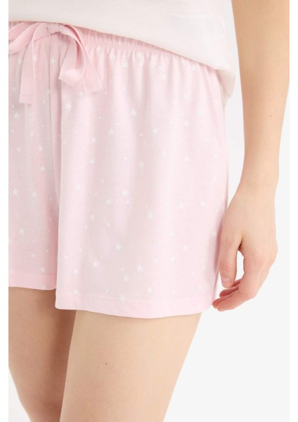Regular Fit Beli Lastikli Şort Pijama Altı-Fall In LOVE E7362AX25SM