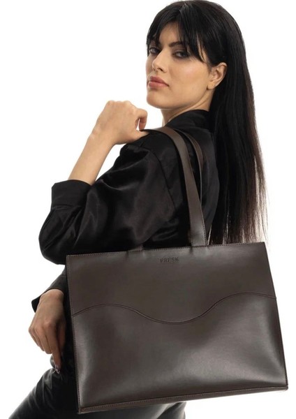 Fresk Istanbul The Tote Bag Kadın Deri Handmade Askı Detaylı Pamuk Astarlı Omuz Çantası modelleri