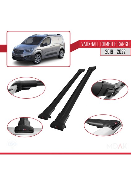 Vauxhall Combo E Cargo 2019-2022 Arası ile Uyumlu Fly Model Ara Atkı Tavan Barı Siyah 2 Adet fırsatları