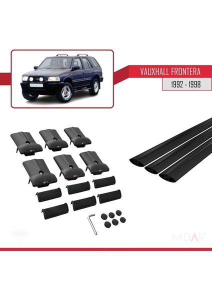 Vauxhall Frontera 1992-1998 Arası ile Uyumlu Fly Model Ara Atkı Tavan Barı Siyah 3 Adet indirimleri