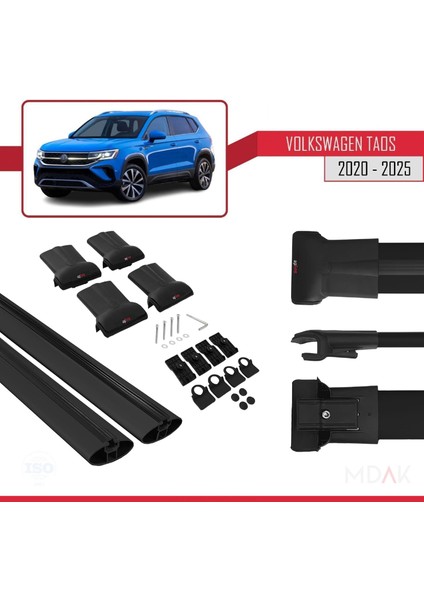 Volkswagen Taos 2021 ve Sonrası ile Uyumlu Fly Model Ara Atkı Tavan Barı Siyah 2 Adet indirimleri