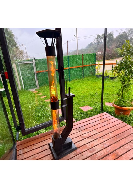 Dumansız Füze Roket Pelet Sobası Tekerli 175 cm Uzunluk
