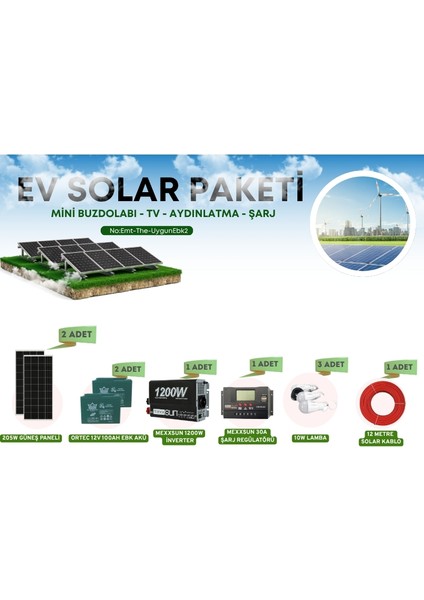 Yayla Evi Solar Sistem Mini Buzdolabı, LED Tv, Aydınlatma Güneş Enerji Sistemi fiyatları