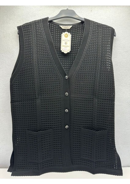 Merserize Yazlık Baharlık Desenli Cepli Düğmeli Normal Kalıp Rahat Giyim Kadın Anne Yelek