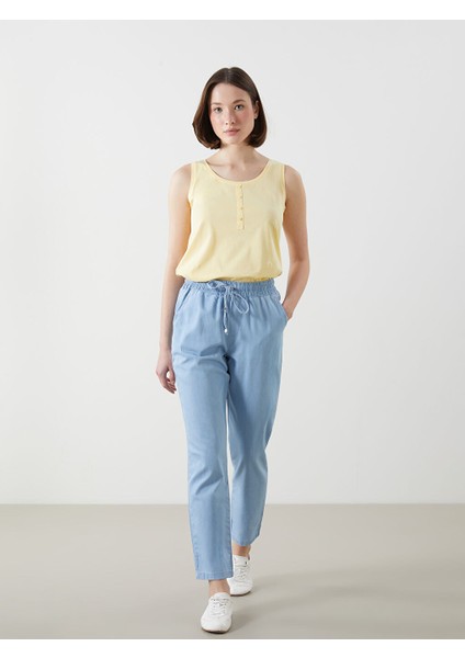 Yeni Sezon Beli Lastikli Carrot Fit Kadin Jean Pantolon - S5BK60Z8