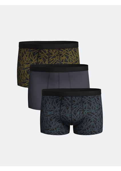 Yeni Sezon Standart Kalip Pamuklu Esnek Erkek Boxer 3'lu - S59292Z8