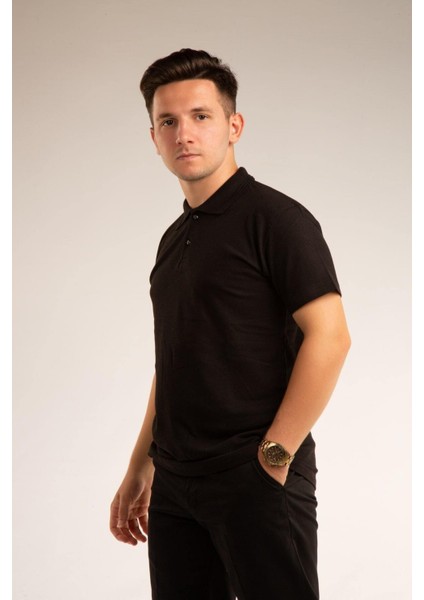 Siyah Kısa Kollu Genç Boy Lise Okul Lakos Polo Yaka T-Shirt indirimleri