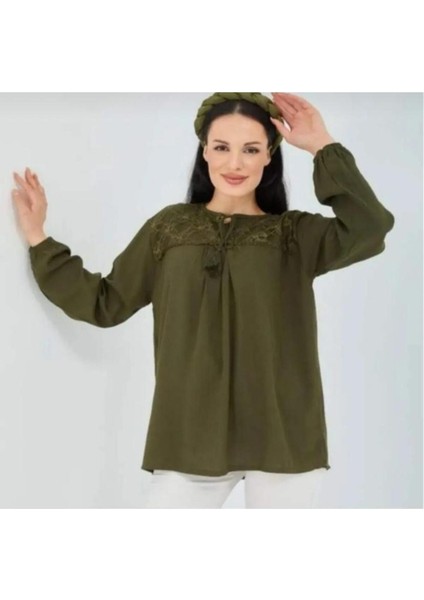 Kadın Yaka Detaylı Şile Bezi Anne Bluz fiyatları