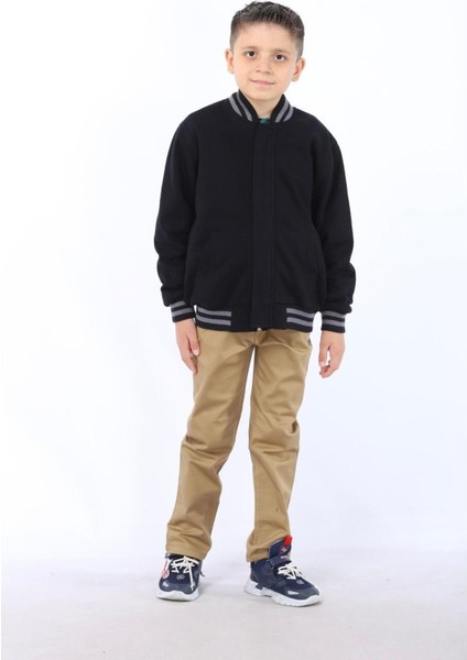 Okul Pantolonu Beli Lastikli Camel Rengi Slim Fit Comfort Keten Ilkokul Pantolonu modelleri