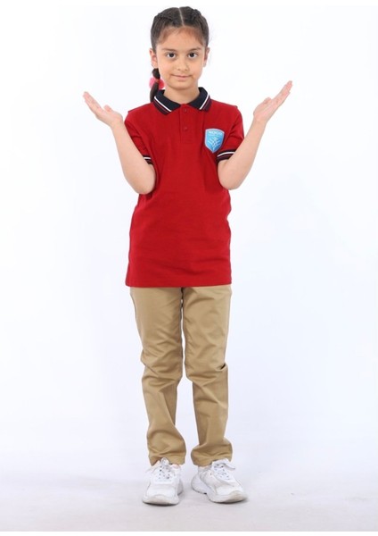 Okul Pantolonu Beli Lastikli Camel Rengi Slim Fit Comfort Keten Ilkokul Pantolonu fırsatları