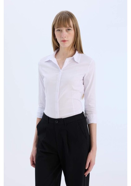 Yeni Sezon Regular Fit Bengalin Uzun Kollu Gömlek