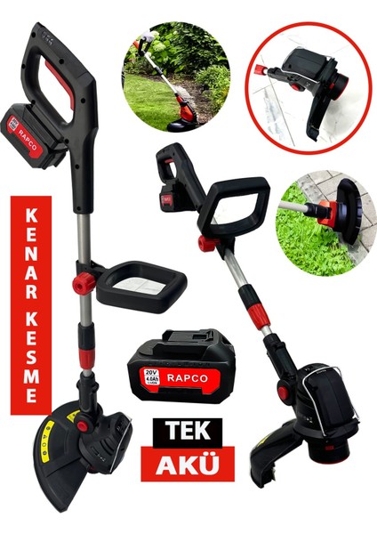 Rapco Tek Akülü Kenar Kesme Ot ÇIM1000 Biçme Tırpan Makinesi Şarjlı fiyatları