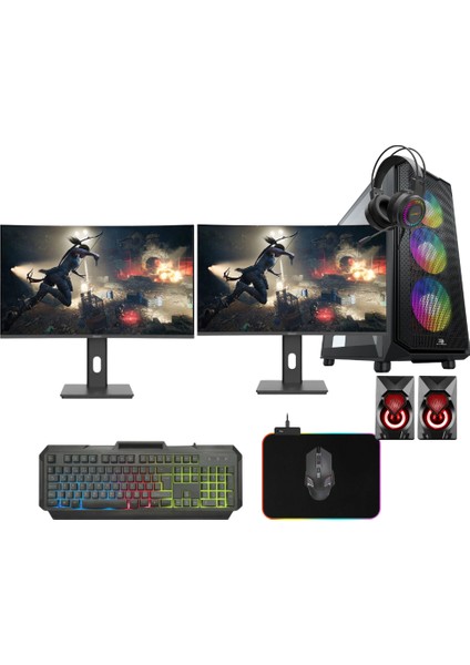 Gmx9496 İ5 13.Nesil 13400F 16Gb Ddr4 512 Nvme 8Gb Rx580 "27 240Hz (2 Monitör) Oyun PC