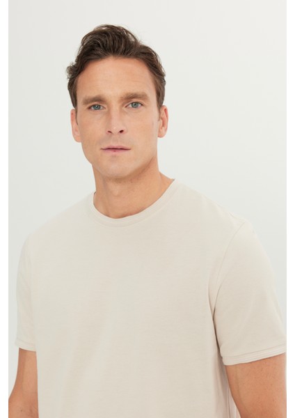 %100 Pamuk Slim Fit Dar Kesim Bisiklet Yaka Tişört fırsatları