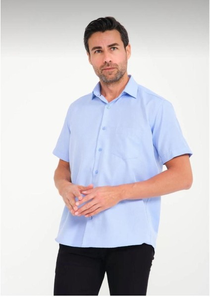 Erkek Klasik Kesim Dakron Kumaş Tek Cepli Kısa Kol Gömlek fiyatları