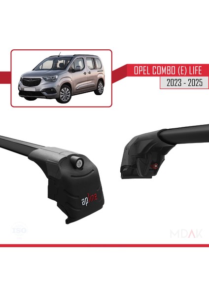 Opel Combo E Life 2023 ve Sonrası ile Uyumlu Ace-2 Ara Atkı Tavan Barı Siyah 2 Adet fırsatları