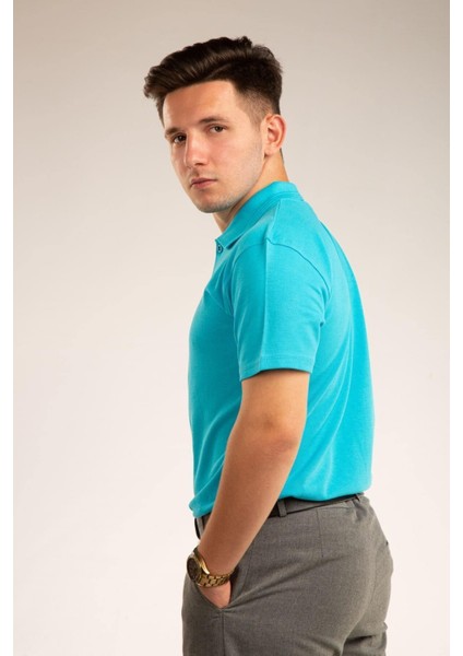 Turkuaz Kısa Kollu Genç Boy Lise Polo Yaka T-Shirt indirimleri