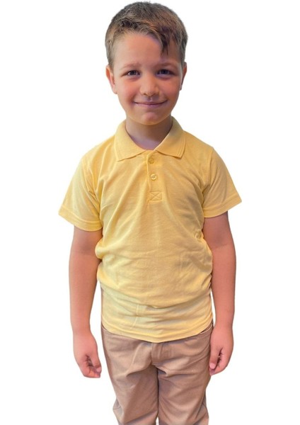 Unısex Çocuk Polo Yaka Kısa Kol Okul T-Shirt