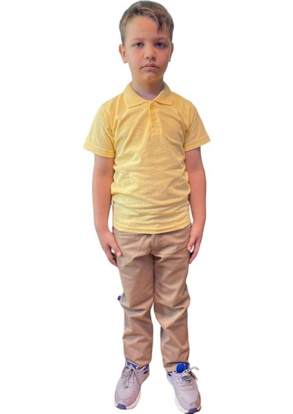 Unısex Çocuk Polo Yaka Kısa Kol Okul T-Shirt indirimleri