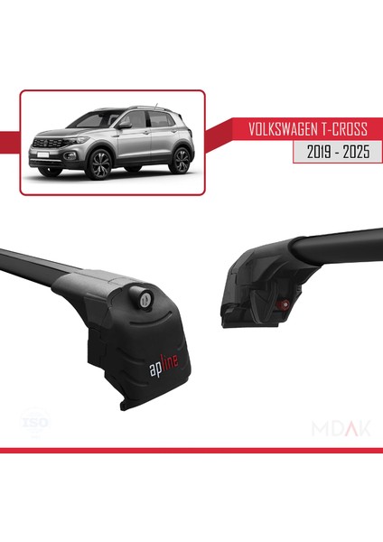 Volkswagen T-Cross (C11) 2019 ve Sonrası ile Uyumlu Ace-2 Ara Atkı Tavan Barı Siyah 2 Adet fırsatları