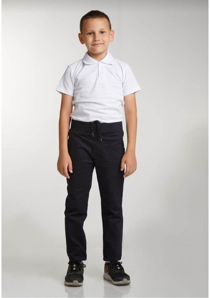 Beli Ribanalı Tam Lastikli Kanvas Kumaş Okul Pantolon