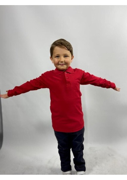 Uzun Kollu Polo Yaka Okul Tshirt