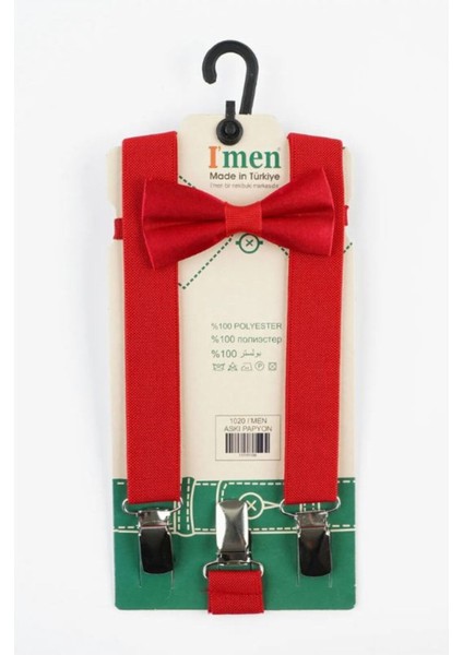 Çocuk Askı Papyon Takımı 23 Nisan Pantolon Askı Papyon Takım