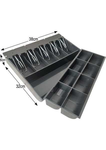 Gizli Evrak Hazneli 5 Banknot 8 Bozuk Para Gözlü Para Çekmecesi Içi Düzenleyici 38X32X6CM