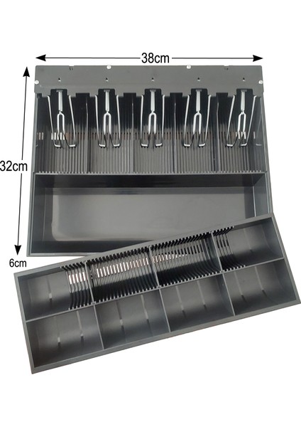 Gizli Evrak Hazneli 5 Banknot 8 Bozuk Para Gözlü Para Çekmecesi Içi Düzenleyici 38X32X6CM