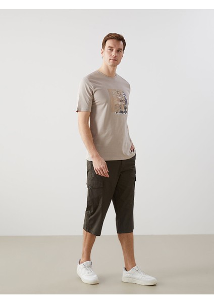 Yeni Sezon Standart Kalip Gabardin Erkek Kargo Sort - S51082Z8
