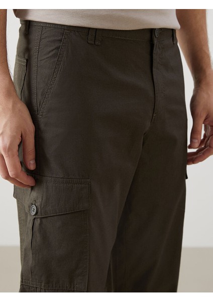 Yeni Sezon Standart Kalip Gabardin Erkek Kargo Sort - S51082Z8