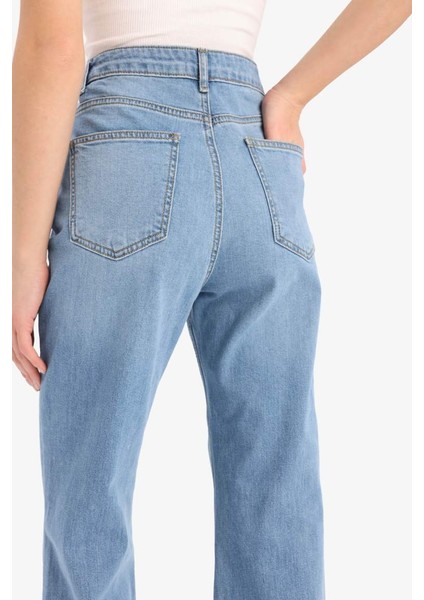 Yeni Sezon Slim Flare Yüksek Bel Düz Paça Uzun Jean Pantolon
