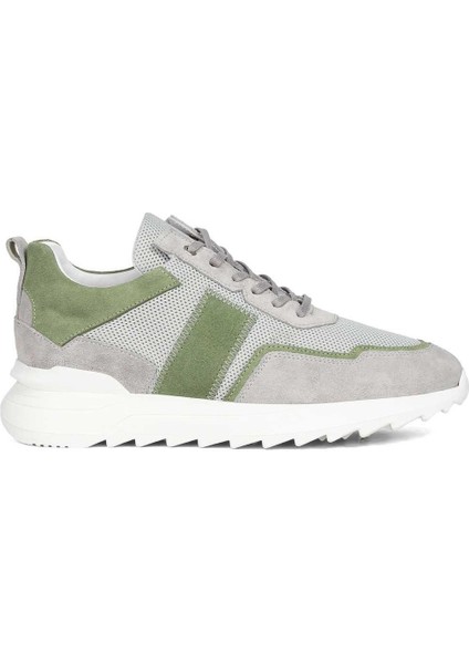Erkek Gri Bağcıklı Kalın Tabanlı Süet Deri Sneaker
