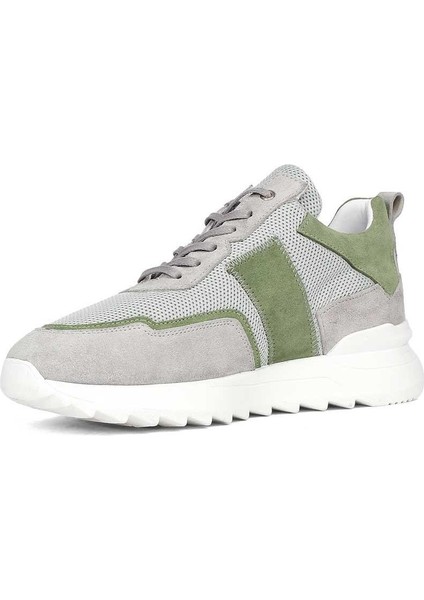 Erkek Gri Bağcıklı Kalın Tabanlı Süet Deri Sneaker fırsatları