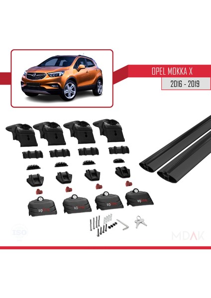 Opel Mokka x (J13) 2016-2019 Arası ile Uyumlu Ace-2 Ara Atkı Tavan Barı Siyah 2 Adet indirimleri