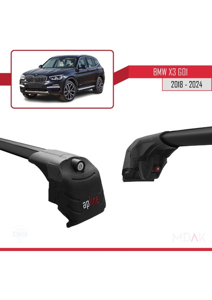 Bmw X3 (G01) 2018-2024 Arası ile Uyumlu Ace-2 Ara Atkı Tavan Barı Siyah 2 Adet modelleri