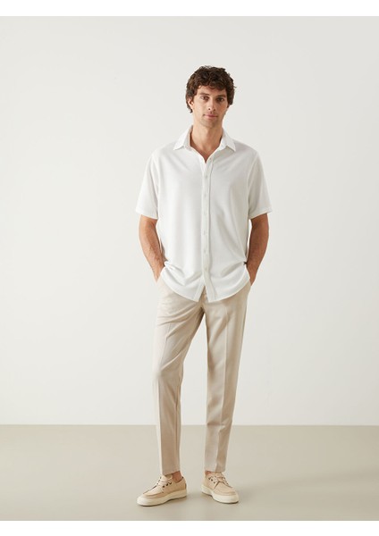 Yeni Sezon Regular Fit Kisa Kollu Erkek Dokulu Gomlek - S5FD85Z8