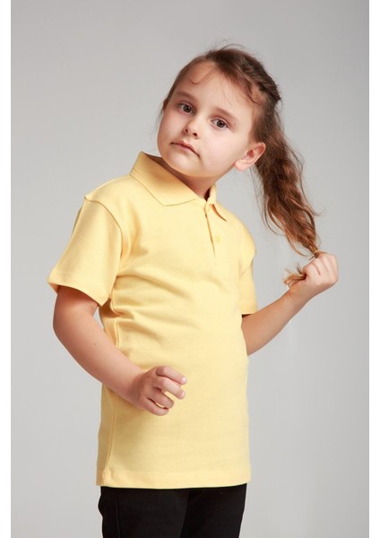 Unısex Çocuk Polo Yaka Kısa Kol Okul T-Shirt fırsatları