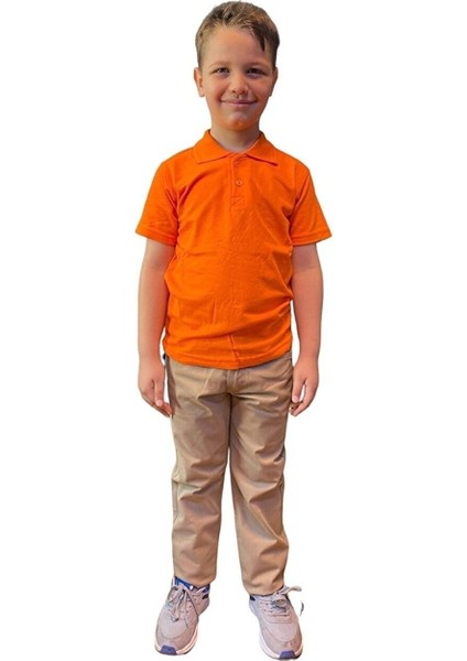 Unısex Çocuk Polo Yaka Kısa Kol Okul T-Shirt