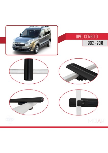Opel Combo D 2012-2018 Arası ile Uyumlu Basıc Model Ara Atkı Tavan Barı Siyah 2 Adet fırsatları