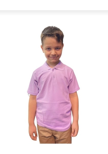 Unısex Çocuk Polo Yaka Kısa Kol Okul T-Shirt