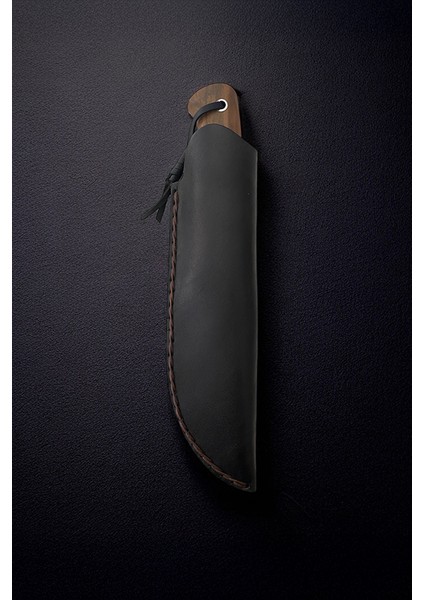 4116 Ceviz – El Yapımı Kamp Ekipmanı, Full-Tang, Deri Kılıflı (22.5 cm)