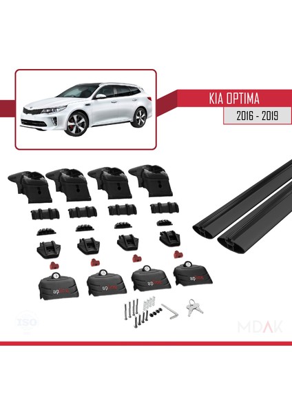 Kia Optima (Jf) Sw 2016-2019 Arası ile Uyumlu Ace-2 Ara Atkı Tavan Barı Siyah 2 Adet indirimleri