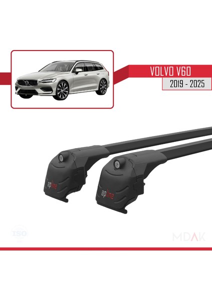 Volvo V60 Iı 2019 ve Sonrası ile Uyumlu Ace-2 Ara Atkı Tavan barı siyah 2 Adet modelleri